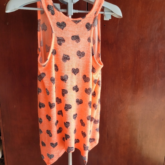 Heart Tank Top Shirt Melon Black Womens XL - Picture 3 of 5